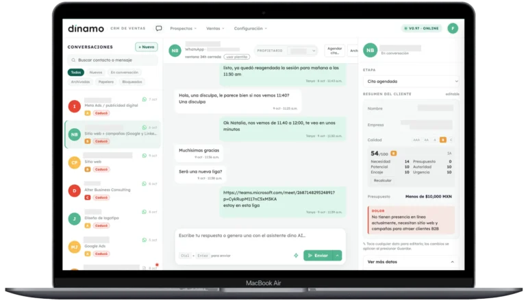 Edecanes, Gio’s y Animadores dashboard-dinoCRM